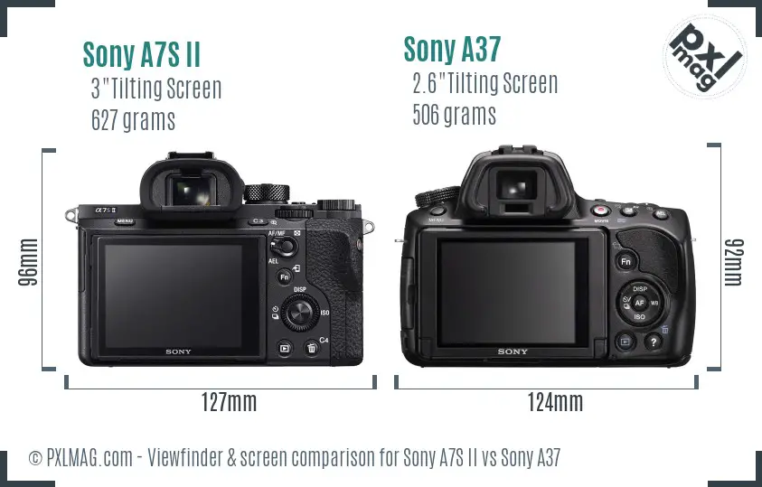 Sony A7S II vs Sony A37 Screen and Viewfinder comparison