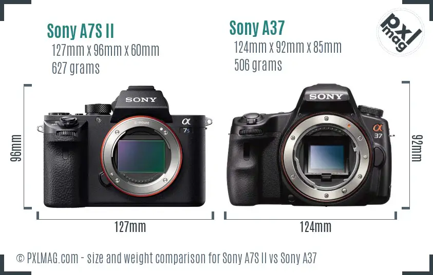 Sony A7S II vs Sony A37 size comparison