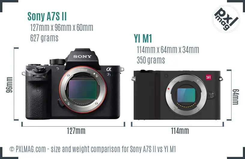 Sony A7S II vs YI M1 size comparison