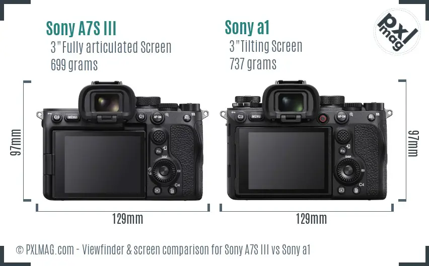 Sony A7S III vs Sony a1 Screen and Viewfinder comparison