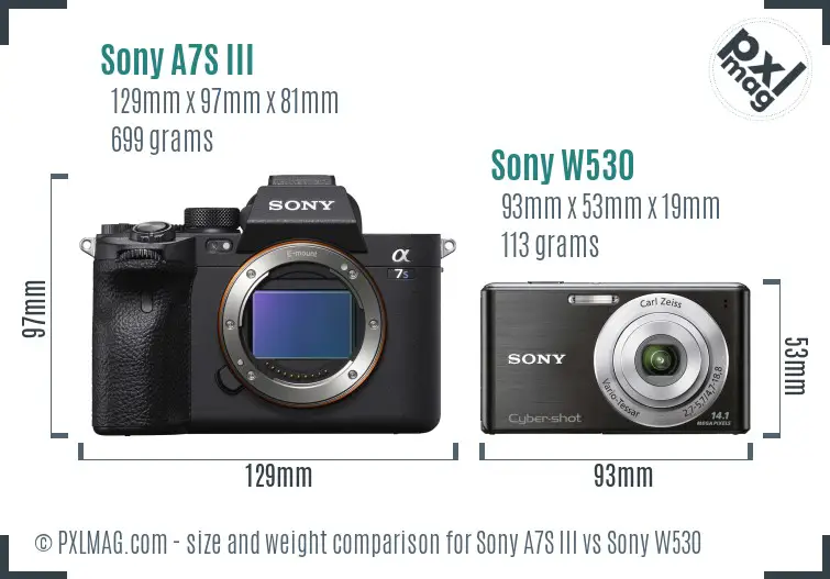Sony A7S III vs Sony W530 size comparison Sony A7S III vs Sony W530 size comparison