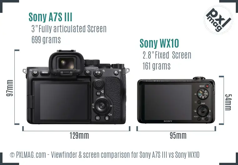 Sony A7S III vs Sony WX10 Screen and Viewfinder comparison