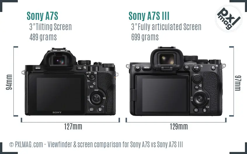 Sony A7S vs Sony A7S III Screen and Viewfinder comparison