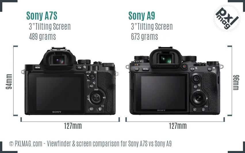 Sony A7S vs Sony A9 Screen and Viewfinder comparison
