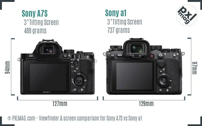 Sony A7S vs Sony a1 Screen and Viewfinder comparison