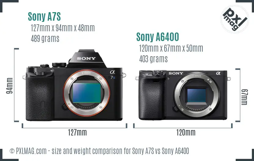 Sony A7S vs Sony A6400 size comparison