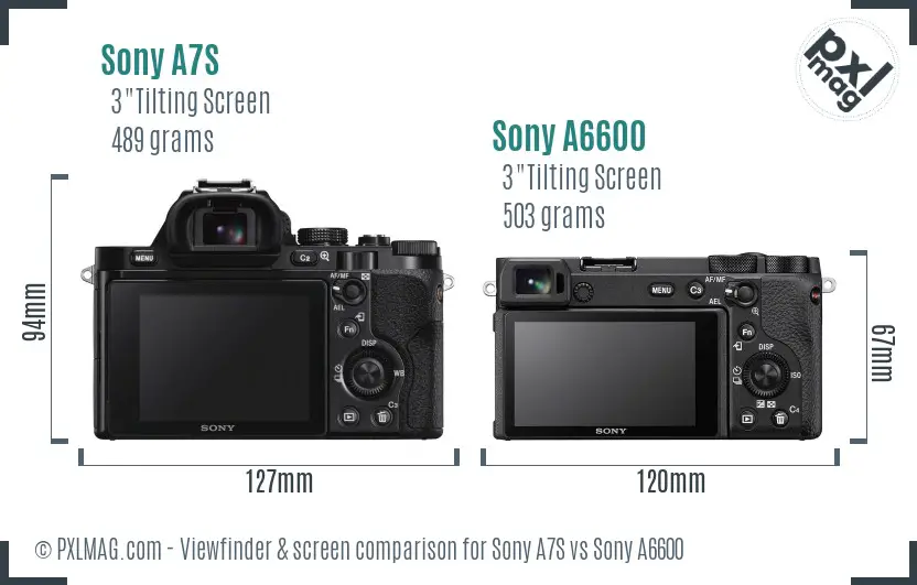 Sony A7S vs Sony A6600 Screen and Viewfinder comparison