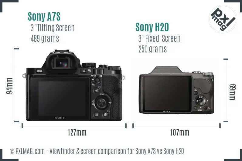 Sony A7S vs Sony H20 Screen and Viewfinder comparison Sony A7S vs Sony H20 Screen and Viewfinder comparison