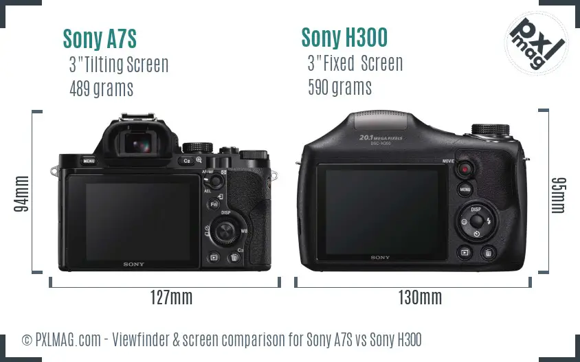 Sony A7S vs Sony H300 Screen and Viewfinder comparison