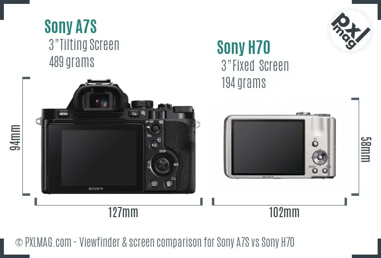 Sony A7S vs Sony H70 Screen and Viewfinder comparison