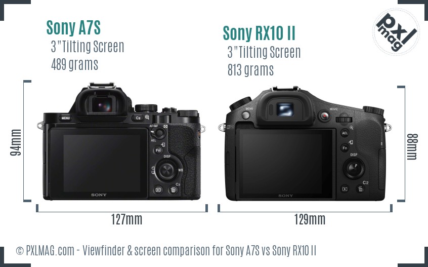 Sony A7S vs Sony RX10 II Screen and Viewfinder comparison