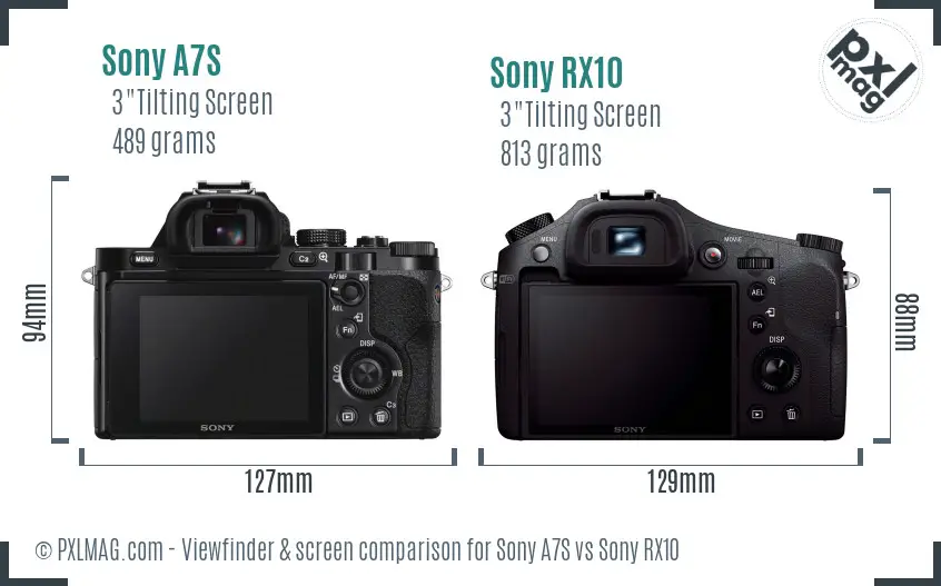 Sony A7S vs Sony RX10 Screen and Viewfinder comparison