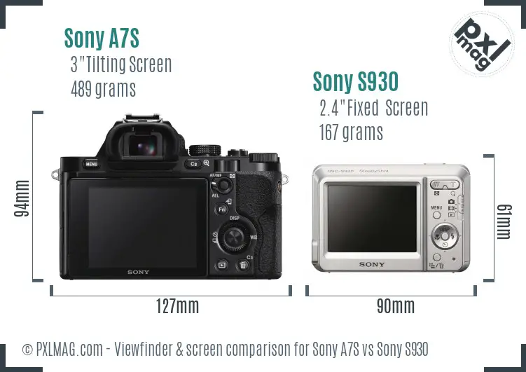 Sony A7S vs Sony S930 Screen and Viewfinder comparison