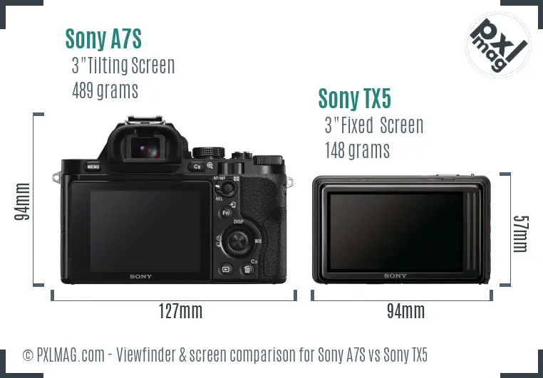 Sony A7S vs Sony TX5 Screen and Viewfinder comparison