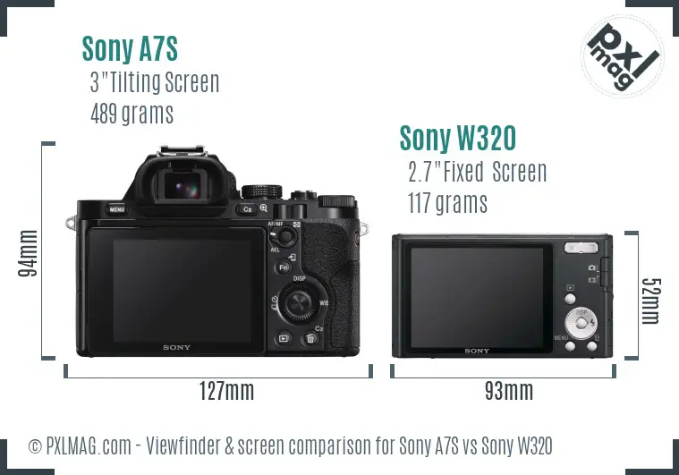 Sony A7S vs Sony W320 Screen and Viewfinder comparison