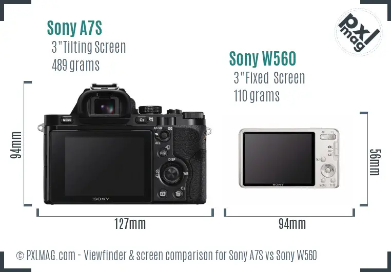 Sony A7S vs Sony W560 Screen and Viewfinder comparison