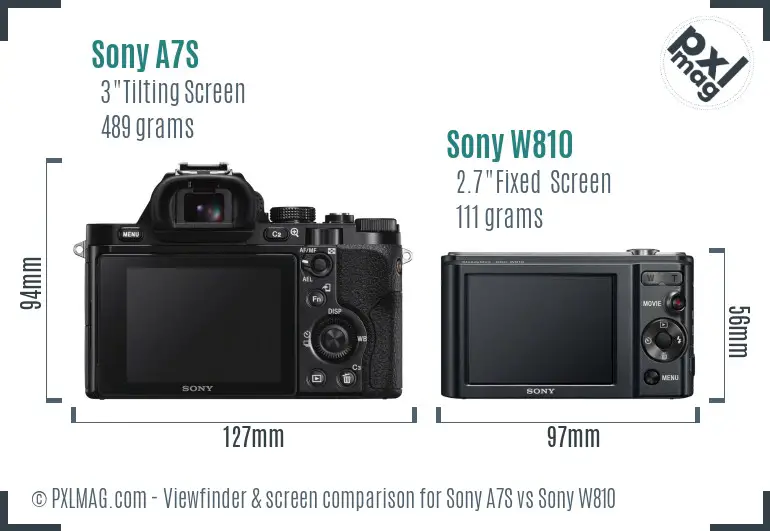 Sony A7S vs Sony W810 Screen and Viewfinder comparison