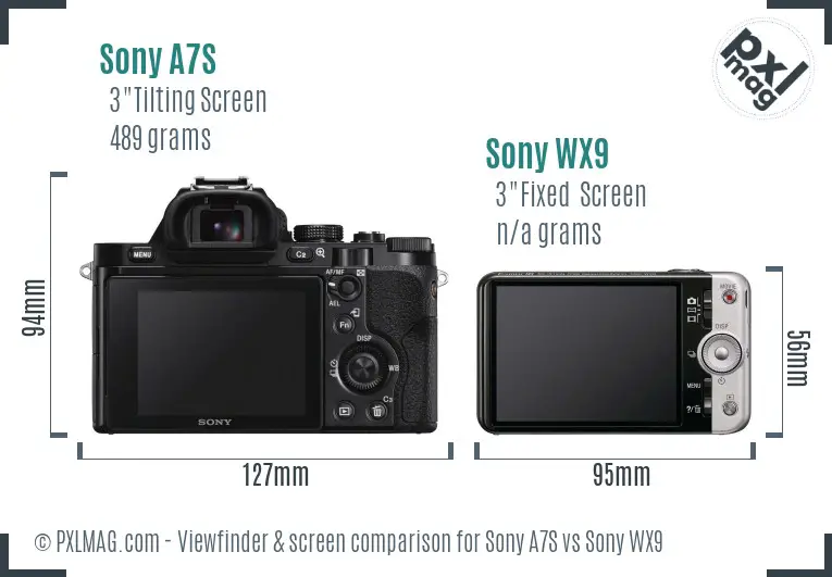 Sony A7S vs Sony WX9 Screen and Viewfinder comparison