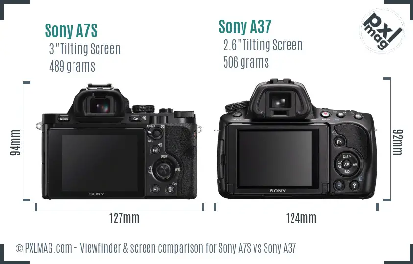 Sony A7S vs Sony A37 Screen and Viewfinder comparison