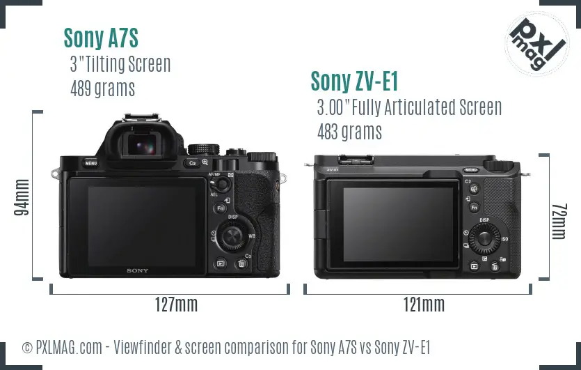 Sony A7S vs Sony ZV-E1 Screen and Viewfinder comparison