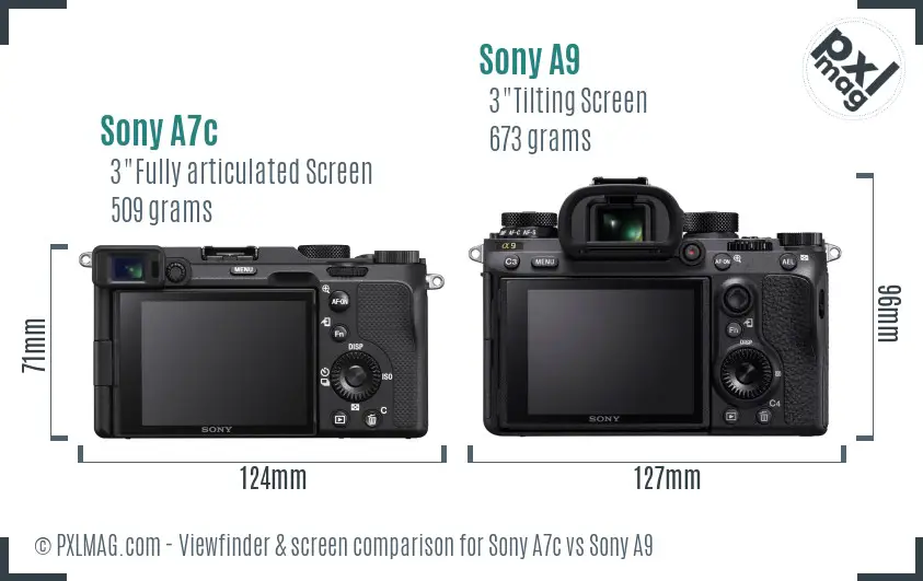 Sony A7c vs Sony A9 Screen and Viewfinder comparison