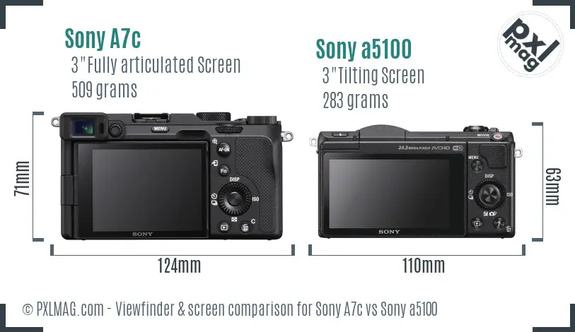 Sony A7c vs Sony a5100 Screen and Viewfinder comparison Sony A7c vs Sony a5100 Screen and Viewfinder comparison