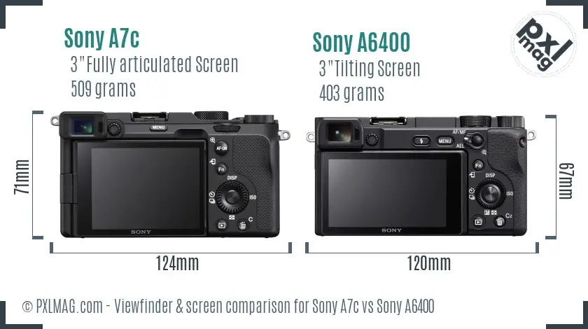 Sony A7c vs Sony A6400 Screen and Viewfinder comparison