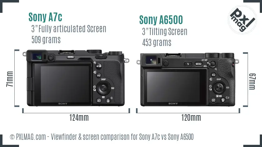 Sony A7c vs Sony A6500 Screen and Viewfinder comparison