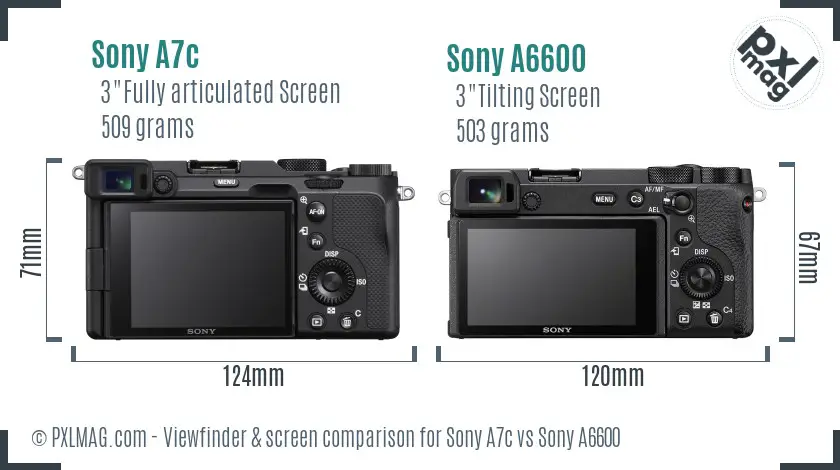 Sony A7c vs Sony A6600 Screen and Viewfinder comparison