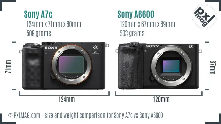 Sony A7c vs Sony A6600 size comparison