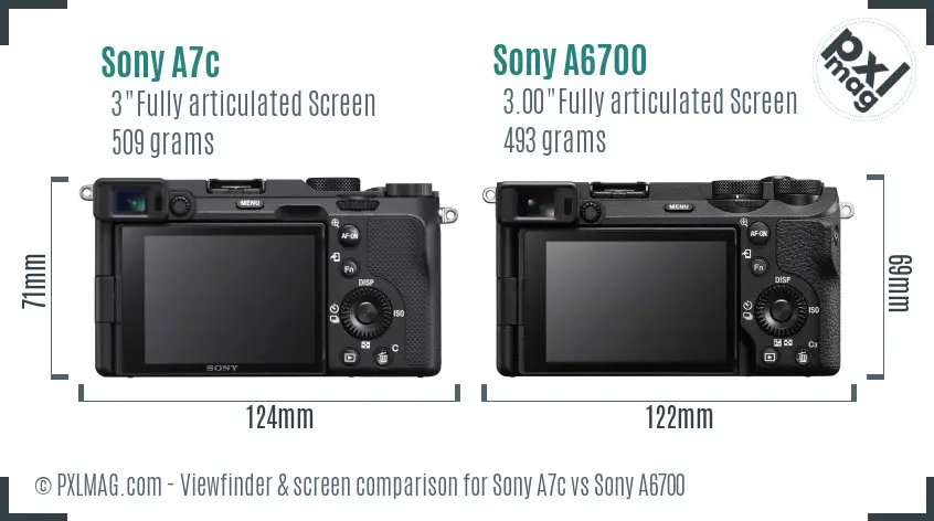 Sony A7c vs Sony A6700 Screen and Viewfinder comparison