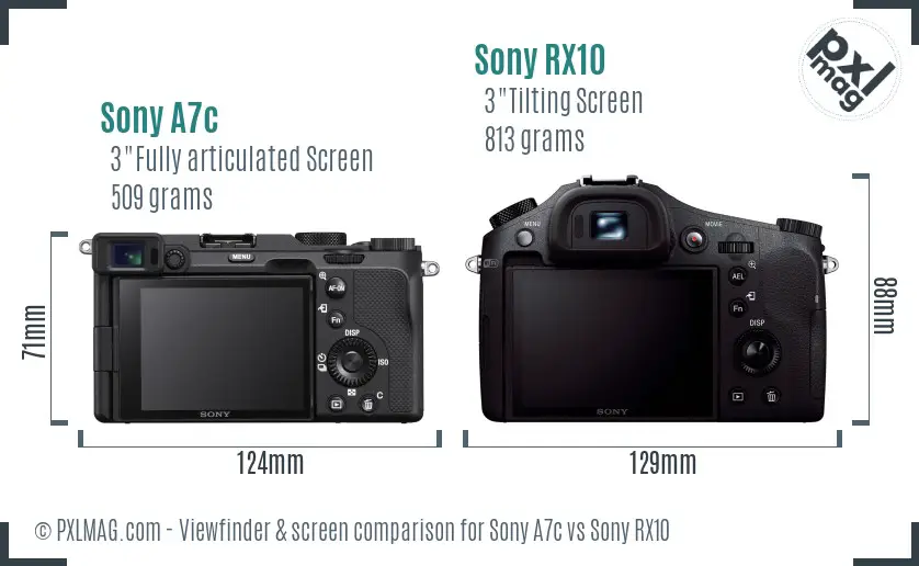 Sony A7c vs Sony RX10 Screen and Viewfinder comparison