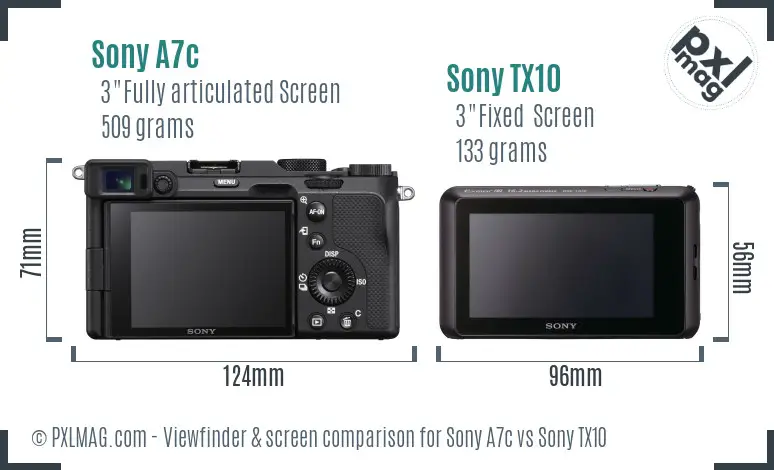 Sony A7c vs Sony TX10 Screen and Viewfinder comparison