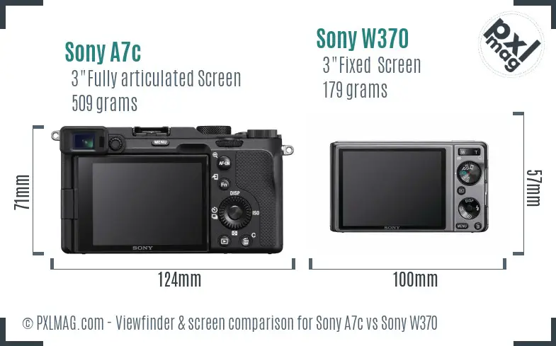 Sony A7c vs Sony W370 Screen and Viewfinder comparison
