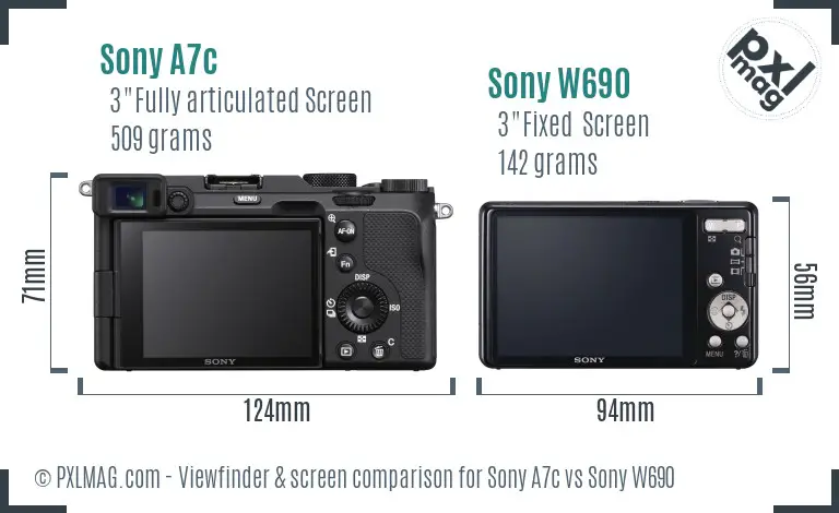 Sony A7c vs Sony W690 Screen and Viewfinder comparison