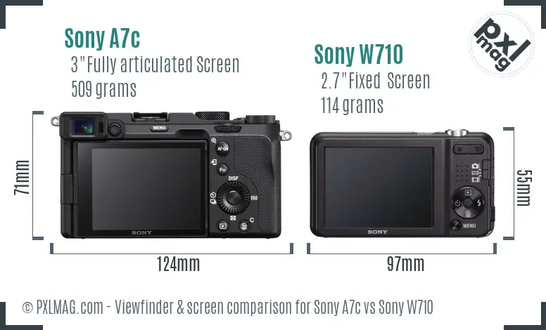 Sony A7c vs Sony W710 Screen and Viewfinder comparison