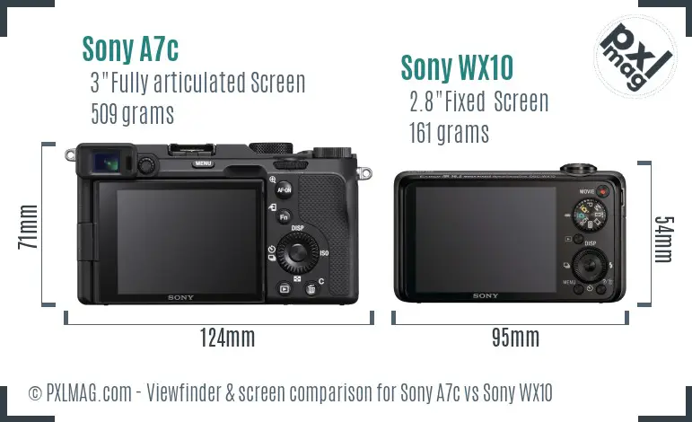 Sony A7c vs Sony WX10 Screen and Viewfinder comparison