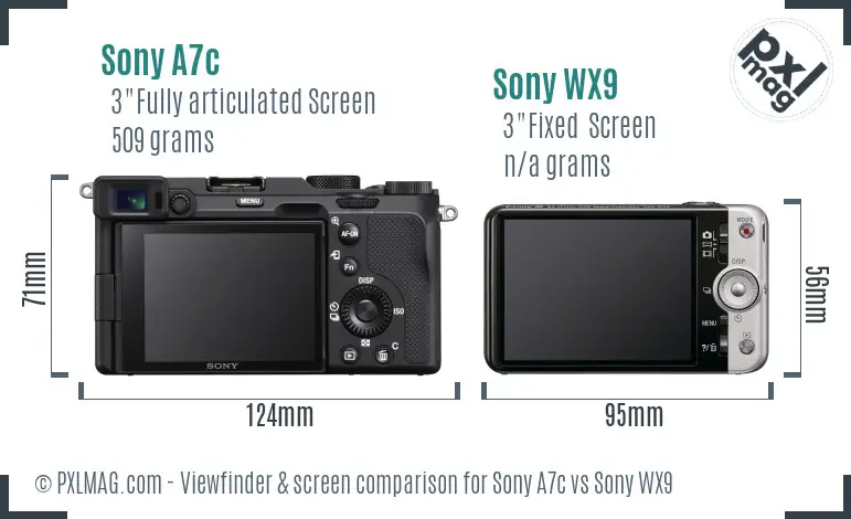 Sony A7c vs Sony WX9 Screen and Viewfinder comparison