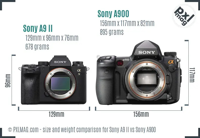 Sony A9 II vs Sony A900 size comparison