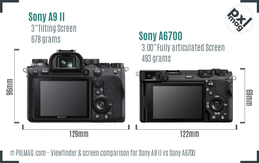 Sony A9 II vs Sony A6700 Screen and Viewfinder comparison Sony A9 II vs Sony A6700 Screen and Viewfinder comparison