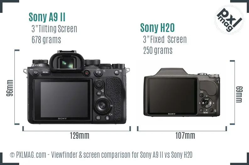 Sony A9 II vs Sony H20 Screen and Viewfinder comparison