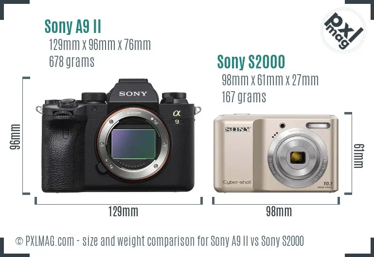 Sony A9 II vs Sony S2000 size comparison