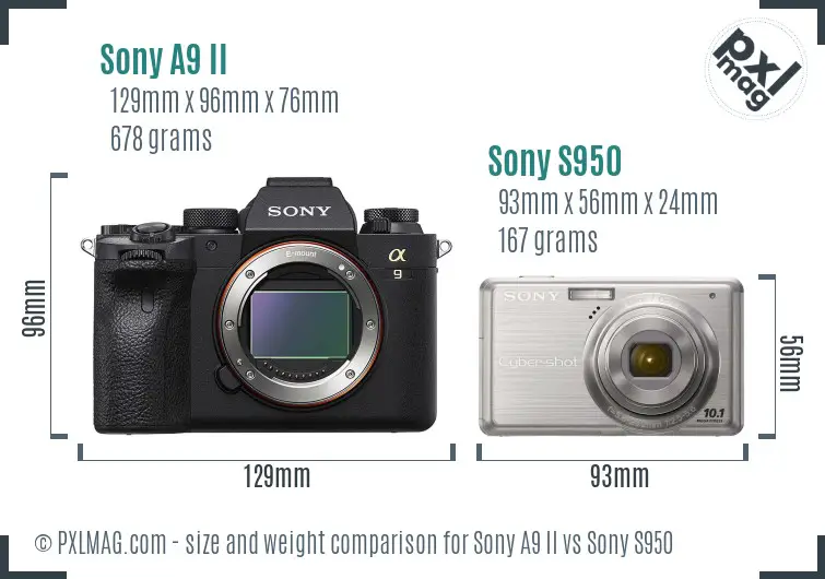 Sony A9 II vs Sony S950 size comparison