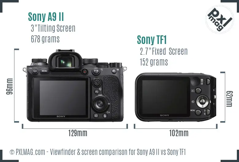 Sony A9 II vs Sony TF1 Screen and Viewfinder comparison