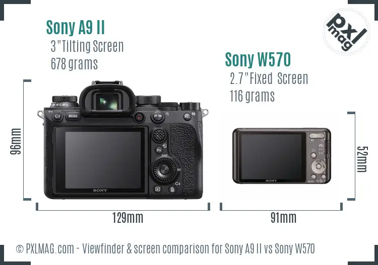 Sony A9 II vs Sony W570 Screen and Viewfinder comparison