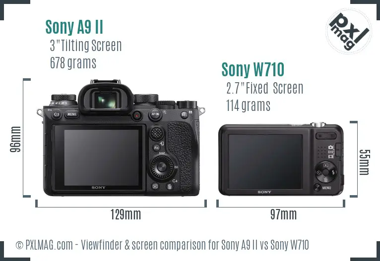 Sony A9 II vs Sony W710 Screen and Viewfinder comparison