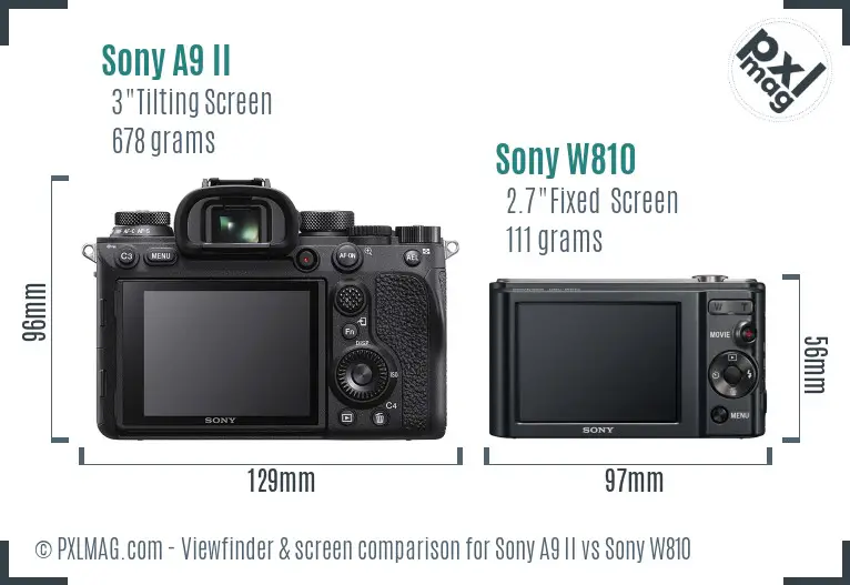 Sony A9 II vs Sony W810 Screen and Viewfinder comparison