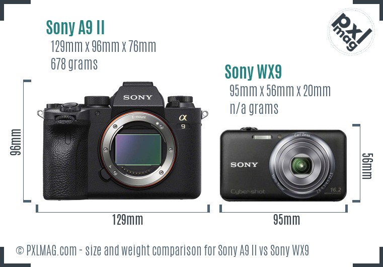 Sony A9 II vs Sony WX9 size comparison