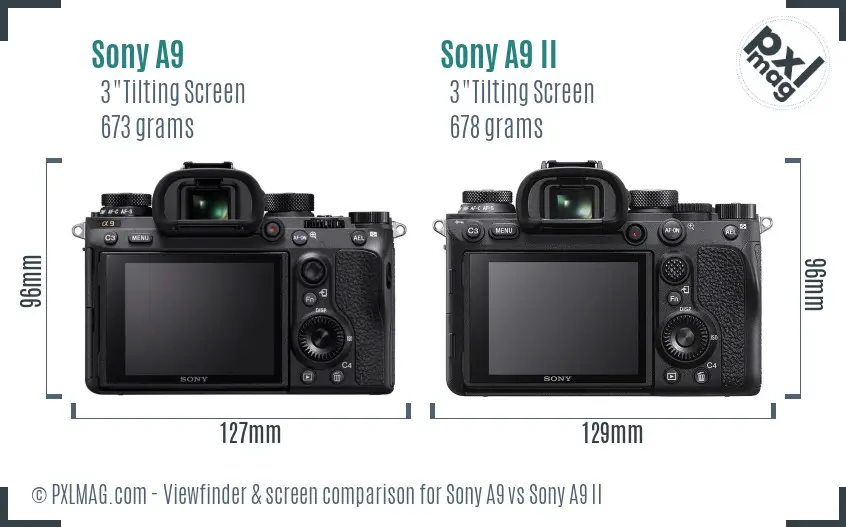 Sony A9 vs Sony A9 II Screen and Viewfinder comparison