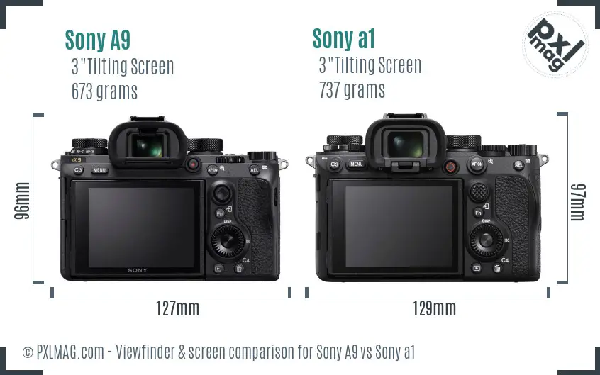 Sony A9 vs Sony a1 Screen and Viewfinder comparison